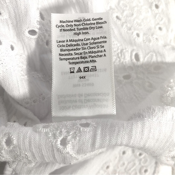 Time and Tru Women's Plus Eyelet T-Shirt White Size XXL (20) Lightweight NWT - Picture 6 of 9